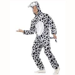 Dalmatian Dog Costume, adult, unisex with attached hood and tail. 