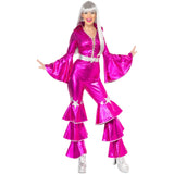 Hot pink dancing dream jumpsuit for ladies ideal for ABBA parties