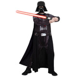 Adult Darth Vader costume shown in a dramatic Sith Lord pose