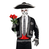 Day of the Dead Skull Mask Styled with Red Roses