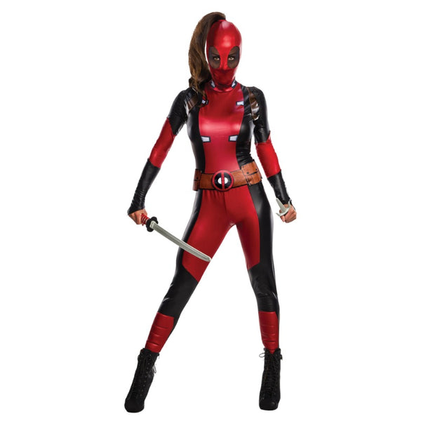 Adult Deadpool costume with metallic panels and printed belt from Marvel