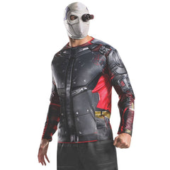 Deadshot costume kit with padded top, pants, and full mask with molded eyepiece – DC Comics adult costume