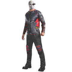 Deadshot costume kit with padded top, pants, and full mask with molded eyepiece – DC Comics adult costume