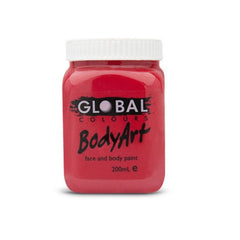 Deep red face and body paint by Global – non-toxic water-based paint for Halloween, cosplay, and sports events