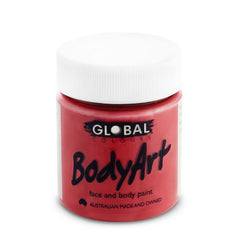 Deep red face and body paint by Global – non-toxic water-based paint for Halloween, cosplay, and sports events