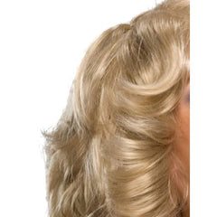 Deja Vu 1970's Blonde Wig, long flick fringe and soft waves.