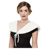 Deluxe 20s Faux Fur Stole, White.