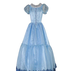 Deluxe Alice costume hire Brisbane with long blue layered dress
