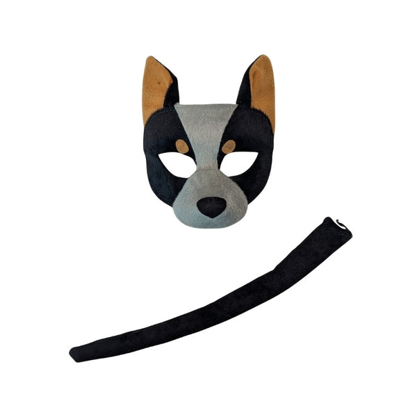 Deluxe Aussie Dog Animal Set – mask and tail costume set for Book Week, Letter D, and Australian-themed parties.