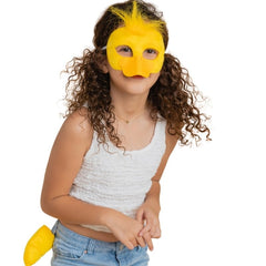 Deluxe Duck Animal Set – yellow mask and tail costume set for Book Week, Letter D, and animal-themed parties.