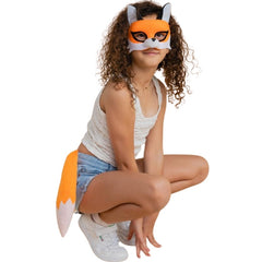 Deluxe Fox Animal Set – mask and tail costume set for Book Week, Letter F, and animal themed parties.
