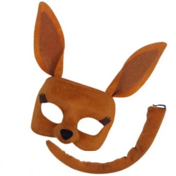 Deluxe Kangaroo Animal Set – mask and tail costume set for Book Week, Australia Day, and Letter K parties.