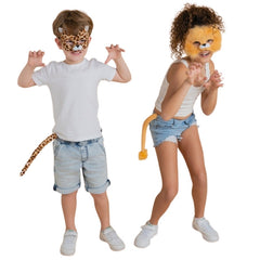 Deluxe Lion Animal Set – mask and tail costume set for Book Week, Jungle, and Letter L themed parties.