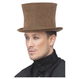 Deluxe Authentic Victorian Top Hat, Brown, unisex, steampunk.