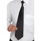 Deluxe black gangster tie for 1920’s mobster or Great Gatsby costumes