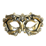 Deluxe bronze baroque Colombina masquerade mask with ornate detailing and strass accents