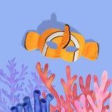 Clown fish animal mask with fins ideal for Book Week