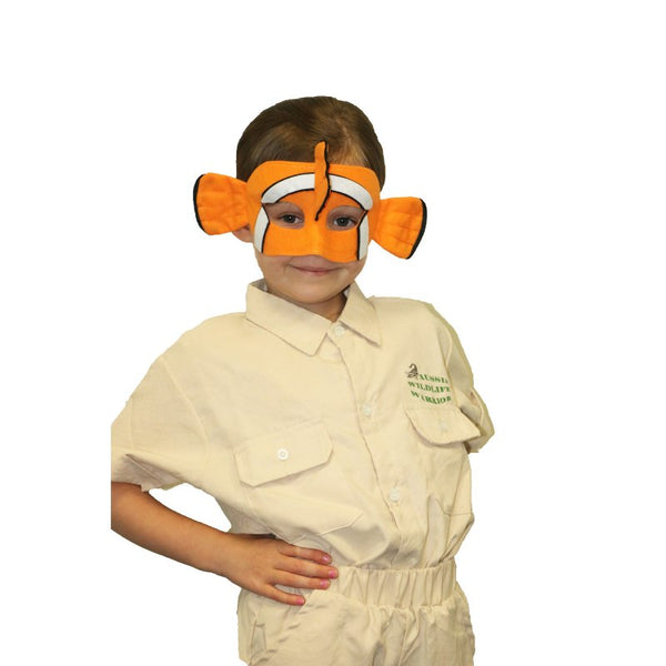 Deluxe Clown Fish Animal Mask in bright orange and white by Little Safari