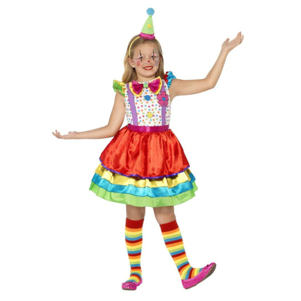 Deluxe Clown Girl Costume, dress and mini hat.