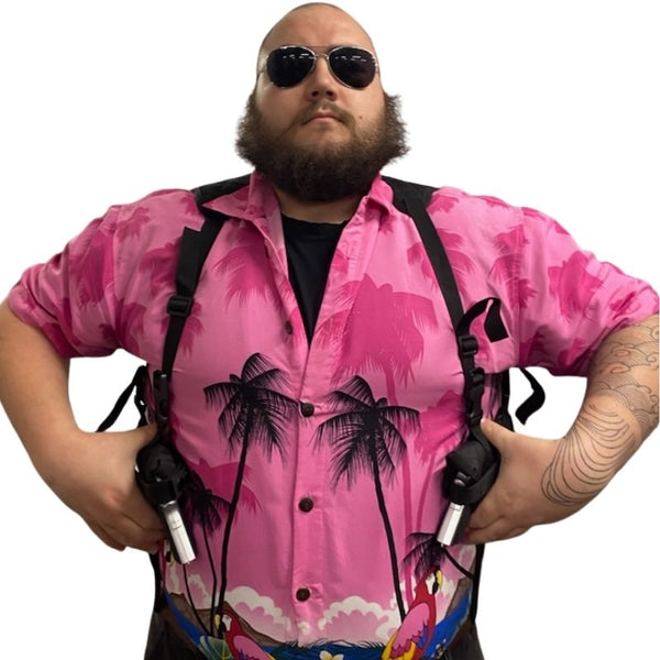 Deluxe double shoulder holster in quilted nylon with adjustable straps – costume accessory for detective, police, or action character outfits