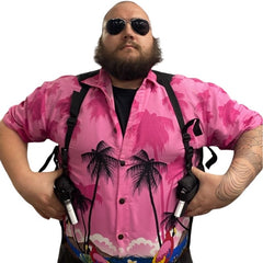 Deluxe double shoulder holster in quilted nylon with adjustable straps – costume accessory for detective, police, or action character outfits