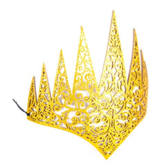 Deluxe gold glitter crown for queens, kings, and medieval costumes