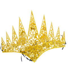 Deluxe gold glitter crown for queens, kings, and medieval costumes