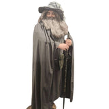 Grey Wizard Costume – Hire side view highlighting flowing robe and medieval sorcerer styling