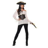 deluxe ladies pirate costume white pirate top lace front costume