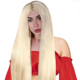 Deluxe long blonde centre part wig with extra-long length