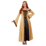 Deluxe gold medieval countess costume for ladies