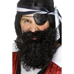 Deluxe black pirate beard accessory