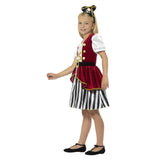 Deluxe Pirate Girl Costume, Red & Black dress and mini hat.