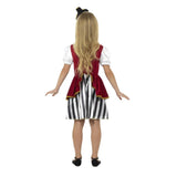Deluxe Pirate Girl Costume, Red & Black dress and mini hat.