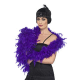Deluxe purple feather boa for flapper costume