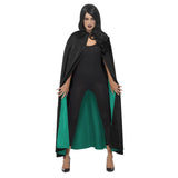 Ladies Reversible Cape-Green & Black.