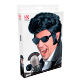 Adult black greaser style wig for retro singer and rock star costume parties