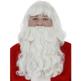 Smiffys deluxe Santa wig and beard set with white shoulder-length wig and 38cm beard