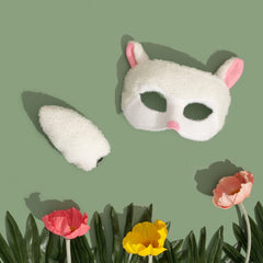 Deluxe Sheep Animal Set with fluffy tail and pink-eared mask by Little Safari