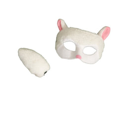 Deluxe Sheep Animal Set with fluffy tail and pink-eared mask by Little Safari