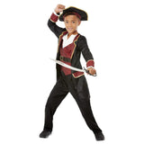 Deluxe Swashbuckler Pirate Childs Costume, in black and red.
