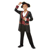 Deluxe Swashbuckler Pirate Childs Costume, in black and red.