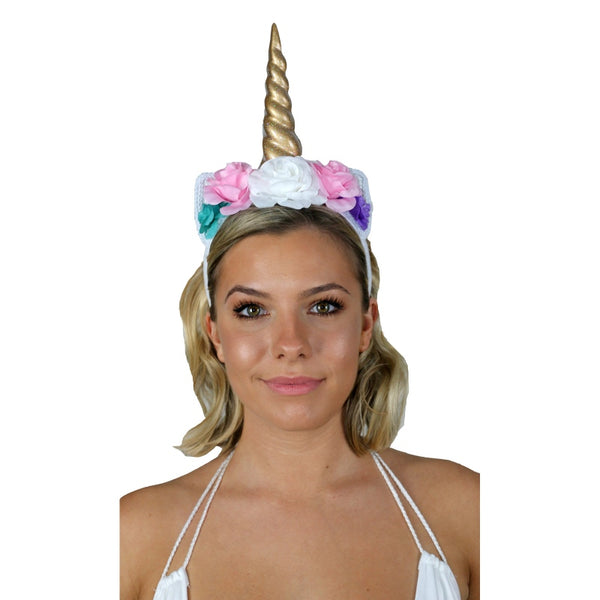 Deluxe unicorn headband rainbow costume accessory