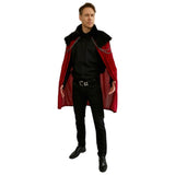 Deluxe vampire cape with fur trim and chain detail - alternative view