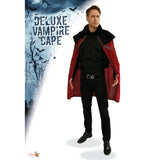 Deluxe red Vampire Cape with black faux-fur trim and chain detailing packaging