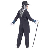 Back view of victorian vampire costume tailcoat