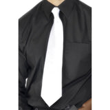 Deluxe white gangster tie for 1920’s costumes, Gatsby parties, and vintage mobster outfits