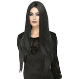 Deluxe extra long black witch wig, 75cm, heat-resistant and style able for Halloween or cosplay