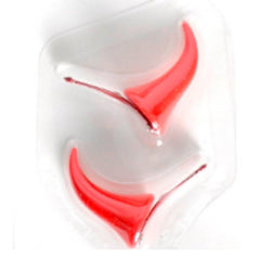 Red clip on devil horns costume accessory