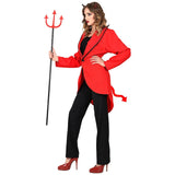 Side of devil tailcoat costume showing devil tail